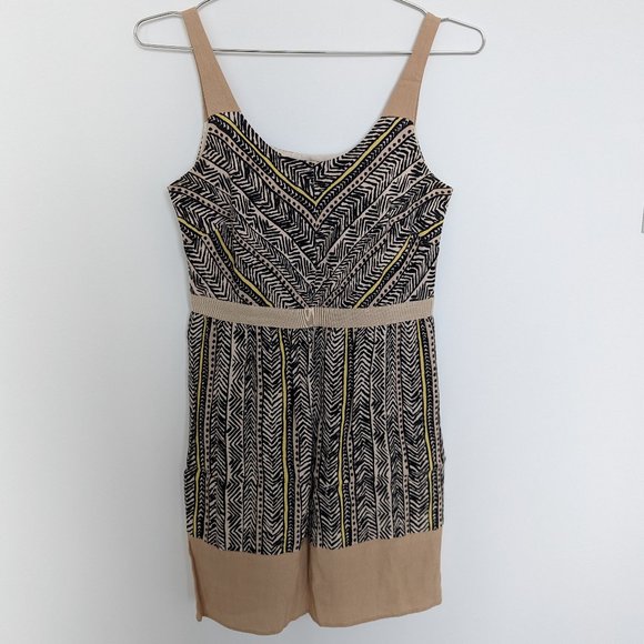 Ann Taylor LOFT Chevron Print Dress, Tan/Black, Women's 0 - Picture 2 of 4